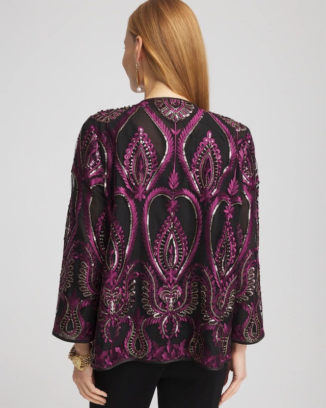 Travelers Collection Mesh Embroidered Jacket - image 3